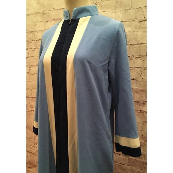 Vintage Vanity Fair Blue Full Length Housecoat Robe Dacron Fleece USA Size 10 - Picture 3 of 4